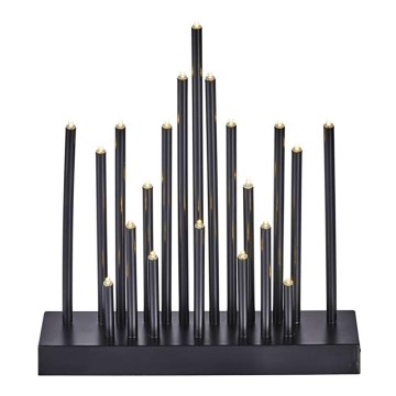 LED Christmas candlestick 20xLED/3xAA black