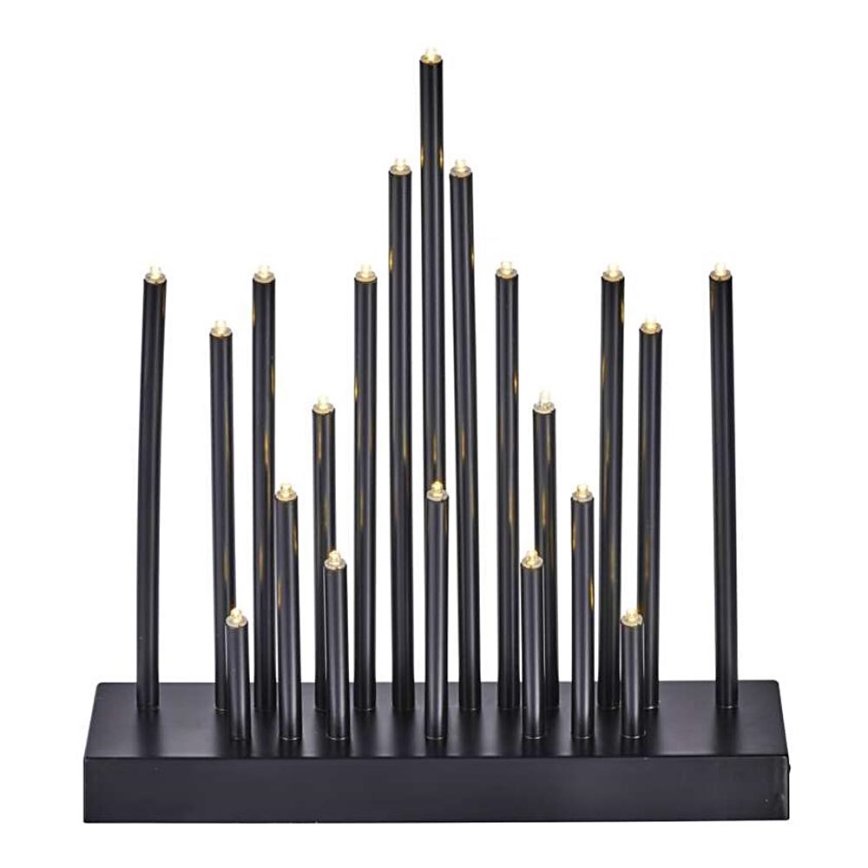 LED Christmas candlestick 20xLED/3xAA black