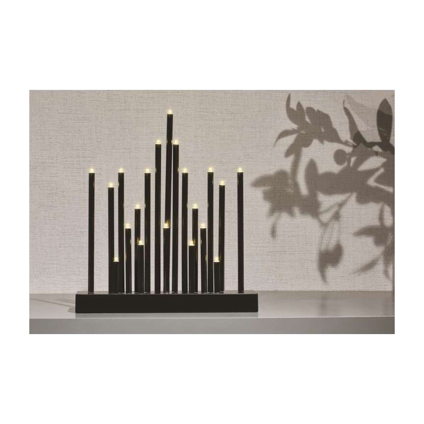 LED Christmas candlestick 20xLED/3xAA black