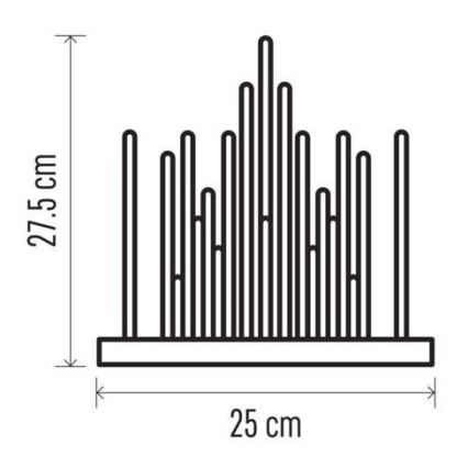 LED Christmas candlestick 20xLED/3xAA black