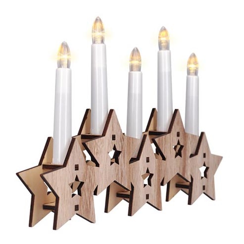 LED Christmas candlestick 5xLED/2xAA