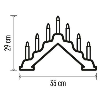 LED Christmas candlestick 7xLED/2xAA beige