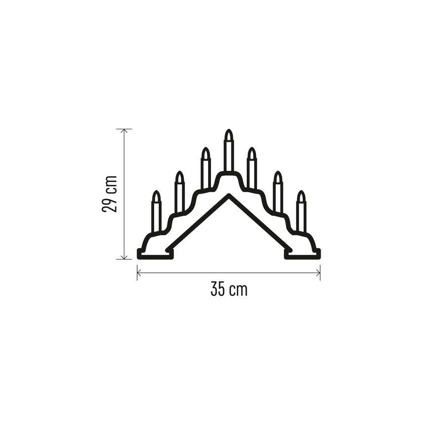 LED Christmas candlestick 7xLED/2xAA beige