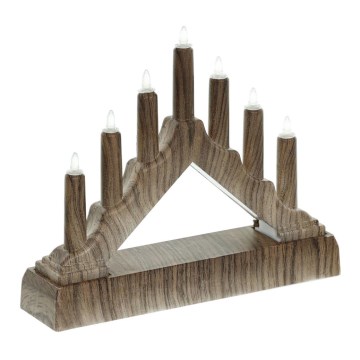 LED Christmas candlestick 7xLED/2xAA warm white