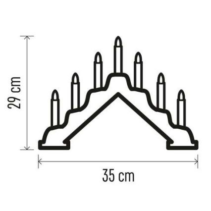 LED Christmas candlestick 7xLED/2xAA white