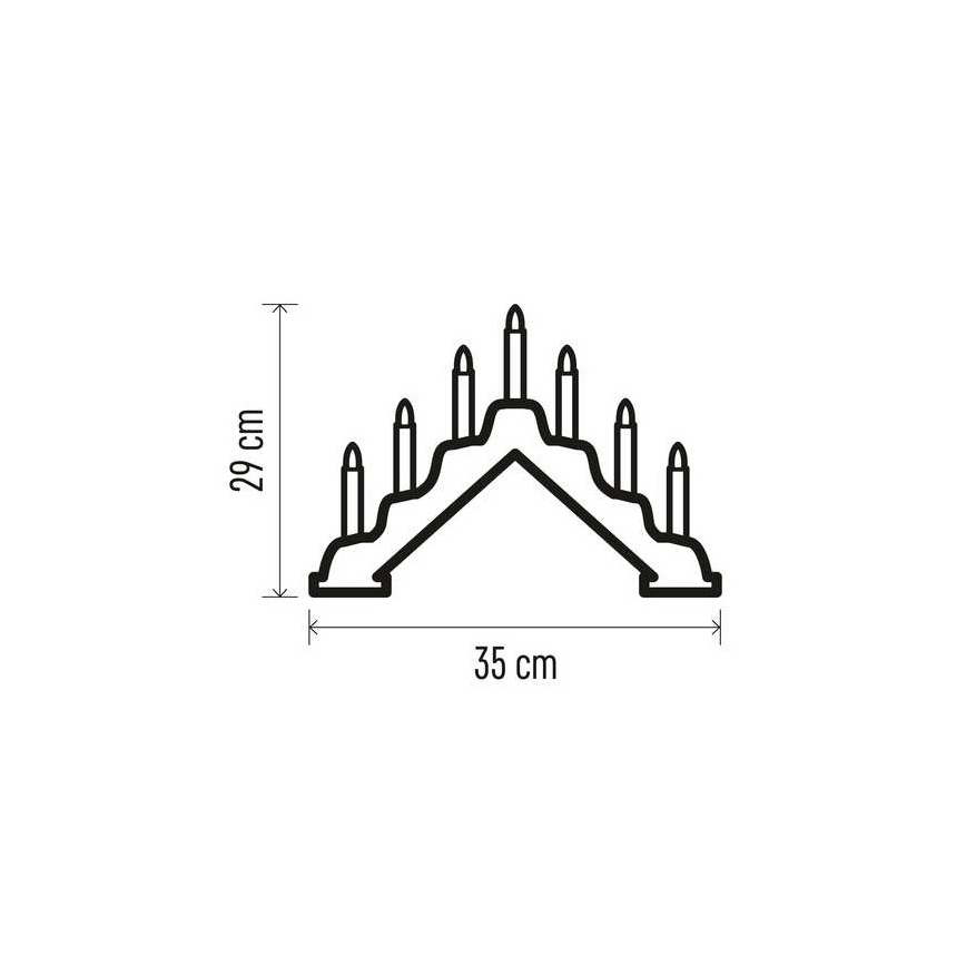 LED Christmas candlestick 7xLED/2xAA white