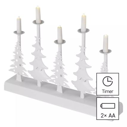 LED Christmas candlestick LED/2xAA white