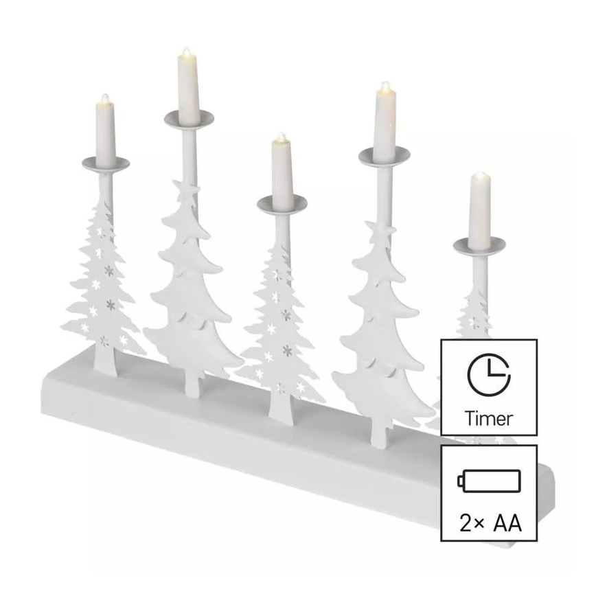 LED Christmas candlestick LED/2xAA white