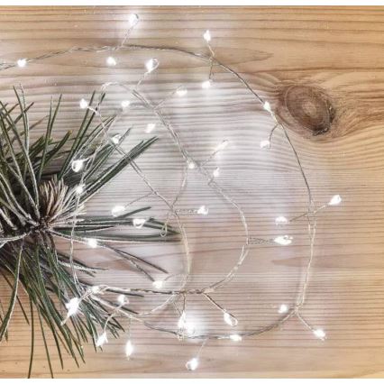LED Christmas chain 100xLED/3xAA 2,7 m cool white