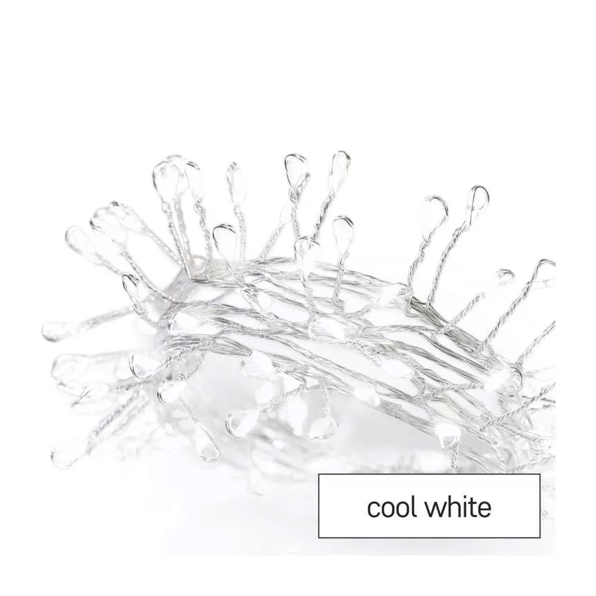 LED Christmas chain 100xLED/3xAA 2,7 m cool white