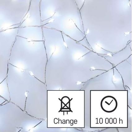 LED Christmas chain 100xLED/3xAA 2,7 m cool white