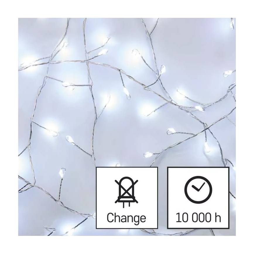 LED Christmas chain 100xLED/3xAA 2,7 m cool white