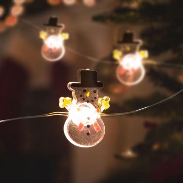 LED Christmas chain 10xLED/2xAA 1,2m warm white