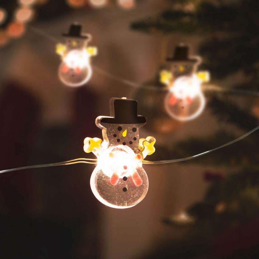 LED Christmas chain 10xLED/2xAA 1,2m warm white