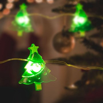 LED Christmas chain 10xLED/2xAA 1,2m warm white