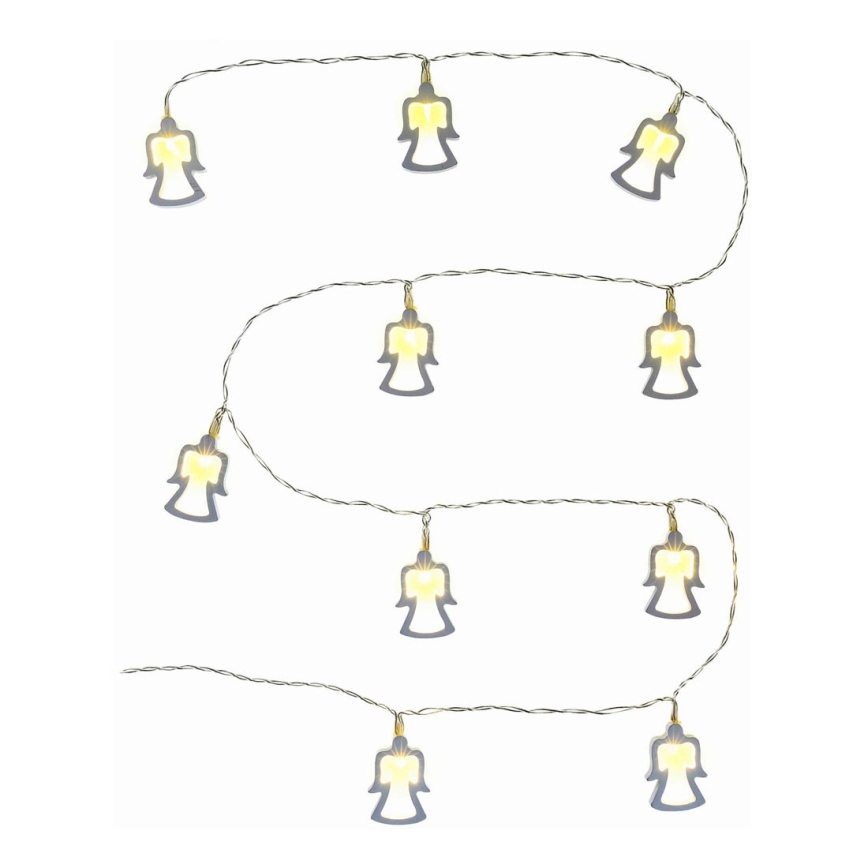 LED Christmas chain 10xLED/2xAA 1,8m warm white