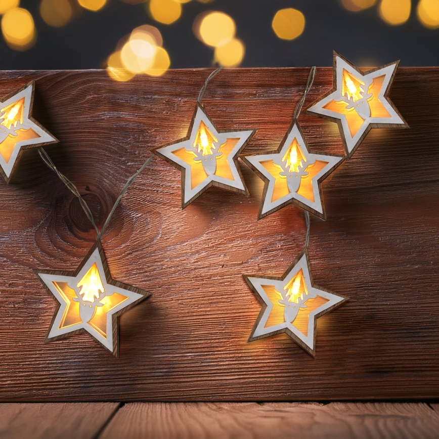 LED Christmas chain 10xLED/2xAA 1,8m warm white