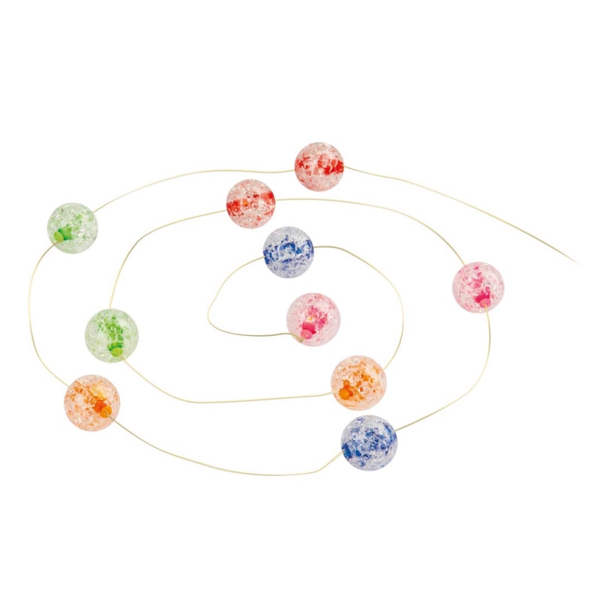 LED Christmas chain 10xLED/2xAA 2,35m multicolor