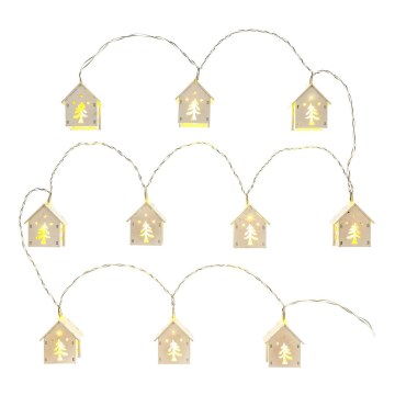 LED Christmas chain 10xLED/2xAA 2,3m warm white
