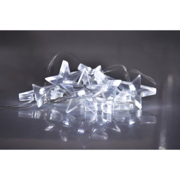 LED Christmas chain 10xLED/2xAA 2,5m cool white