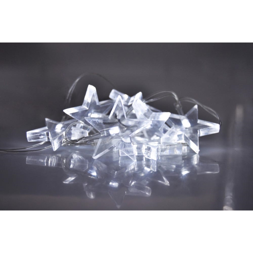 LED Christmas chain 10xLED/2xAA 2,5m cool white