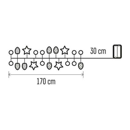 LED Christmas chain 20xLED/2m