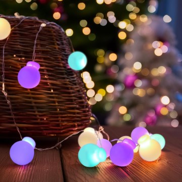 LED Christmas chain 20xLED/2xAA 2,3 m multicolor