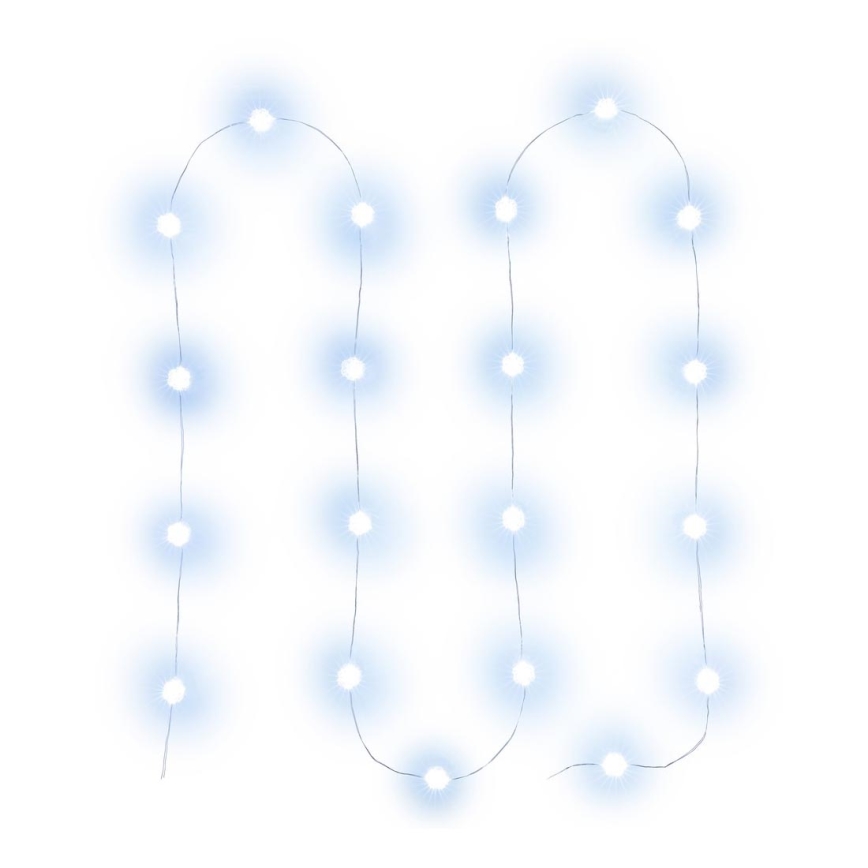 LED Christmas chain 20xLED/2xAA 2,3m cool white