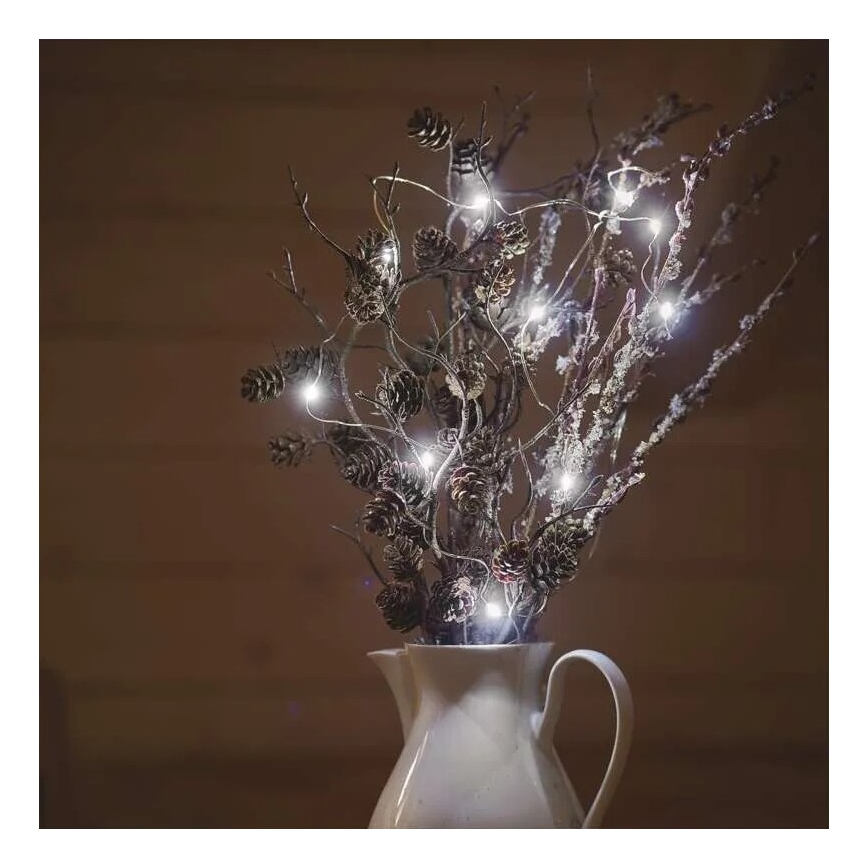 LED Christmas chain 20xLED/2xAA 2,4m cool white