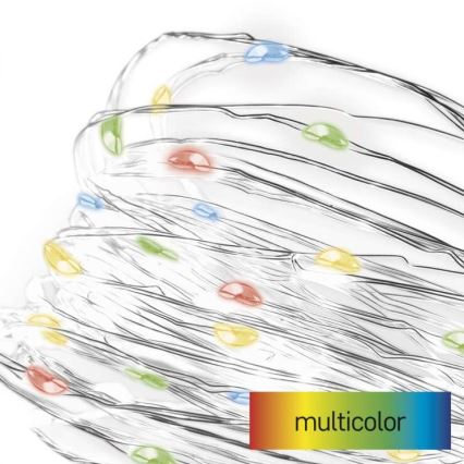 LED Christmas chain 20xLED/2xAA 2,4m multicolor