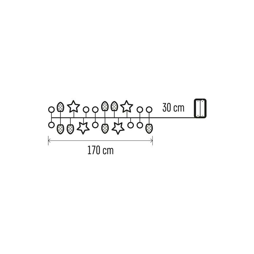 LED Christmas chain 20xLED/2xAA 2m