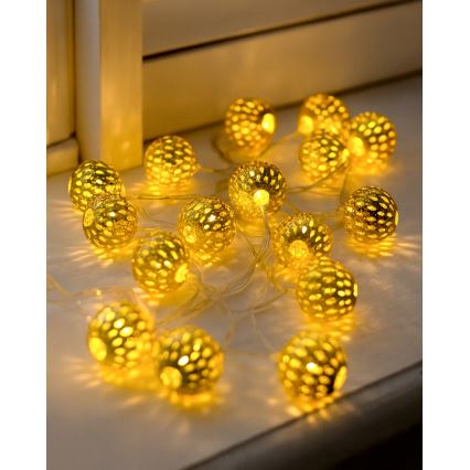 LED Christmas chain 2,5 m 20xLED/3xAA 2700K