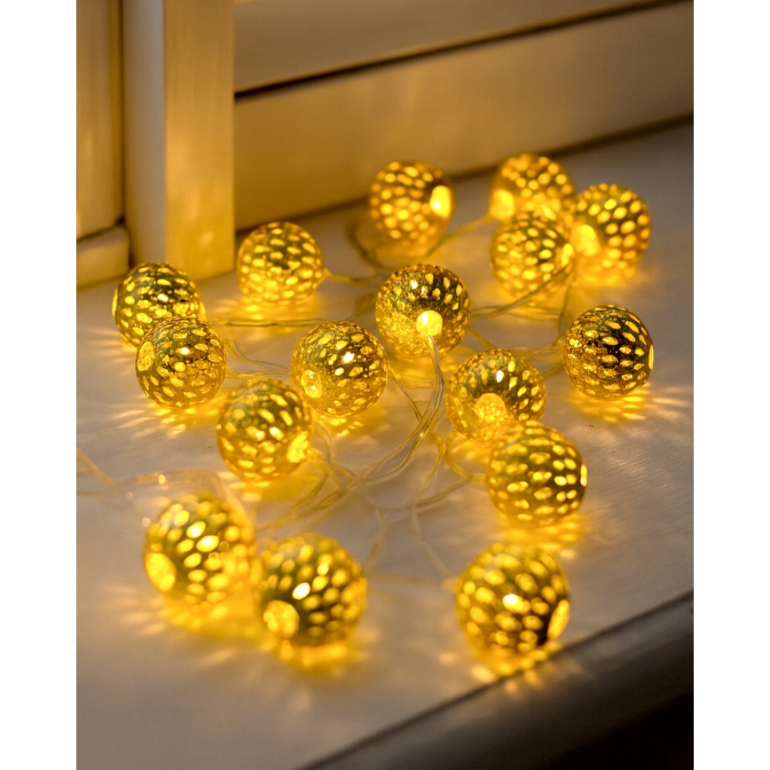 LED Christmas chain 2,5 m 20xLED/3xAA 2700K