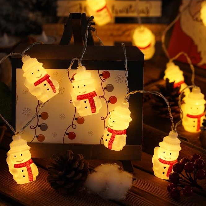 LED Christmas chain 20xLED/3xAA/warm white 3,3m snowmen