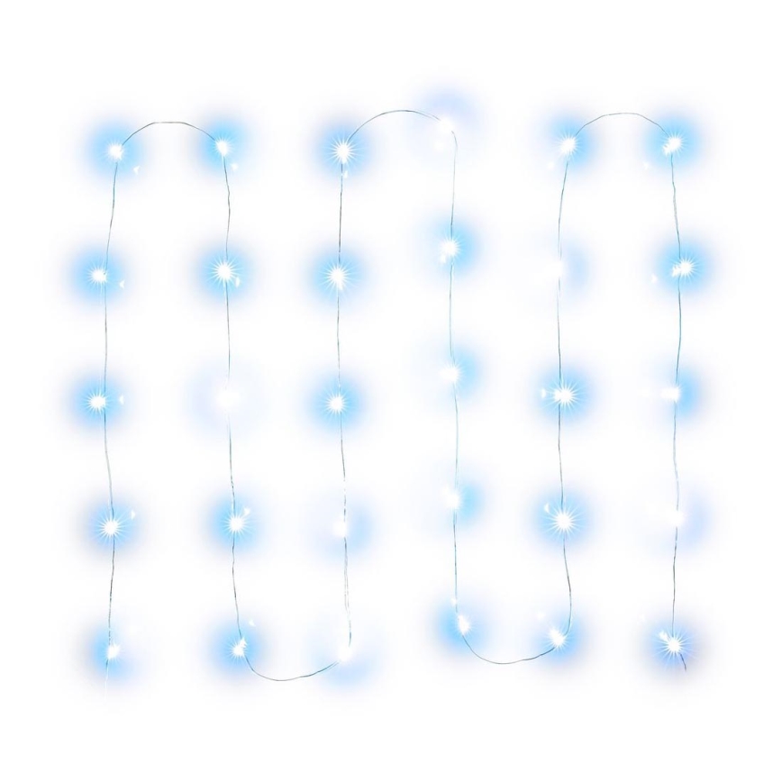 LED Christmas chain 30xLED/3xAA 3,3m cool white