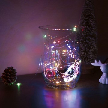 LED Christmas chain 50xLED/3xAA 5,25m multicolor