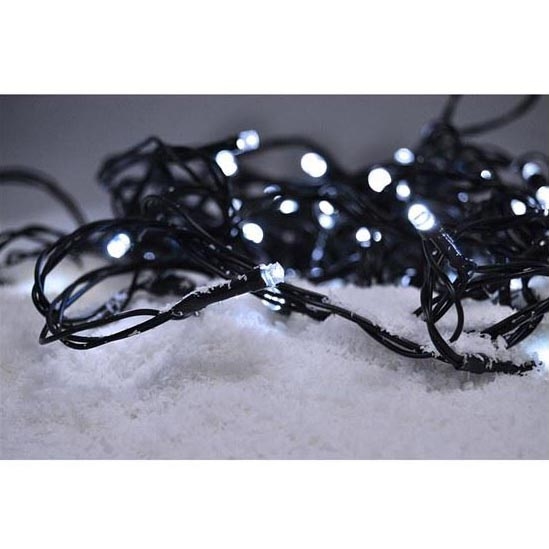 LED Christmas chain outdoor 50xLED/8 functions 8m IP44 cool white