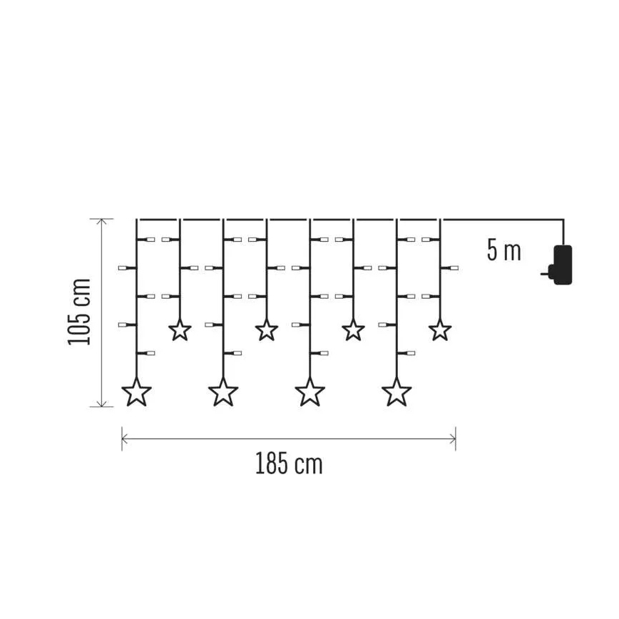 LED Christmas curtain 115 LEDs / 1.35 W 6.85 x 1.05 m warm white
