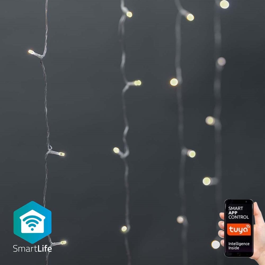 LED Christmas Curtain – 200 LEDs, 11 Modes, 6 m, IP65, Wi‑Fi (Tuya), Warm-to-Cool White