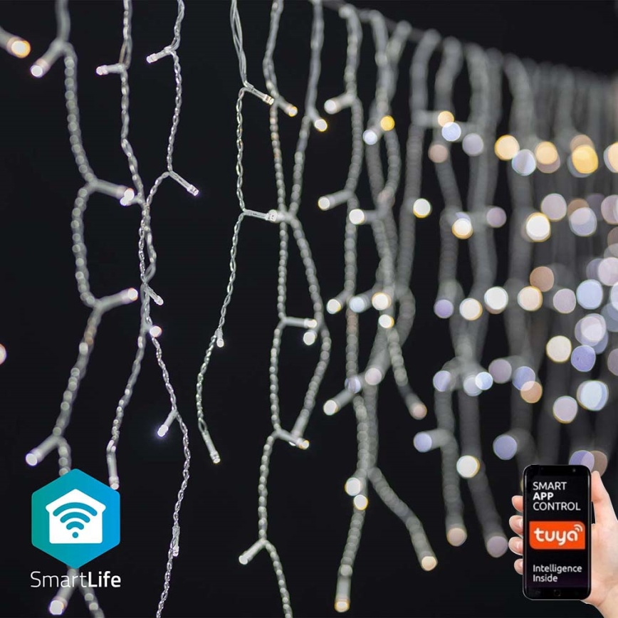LED Christmas curtain 240xLED/11 functions 8m IP65 Wi-Fi Tuya warm to cool white