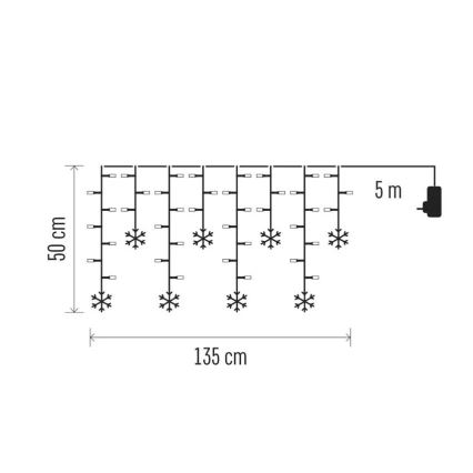 LED Christmas Curtain 60xLED/1,35W 635x50 cm Cool White