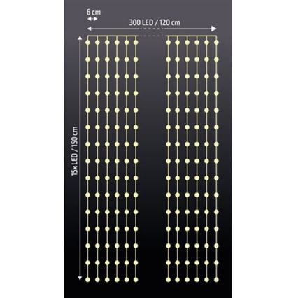 LED Christmas Curtain LED/3xAA
