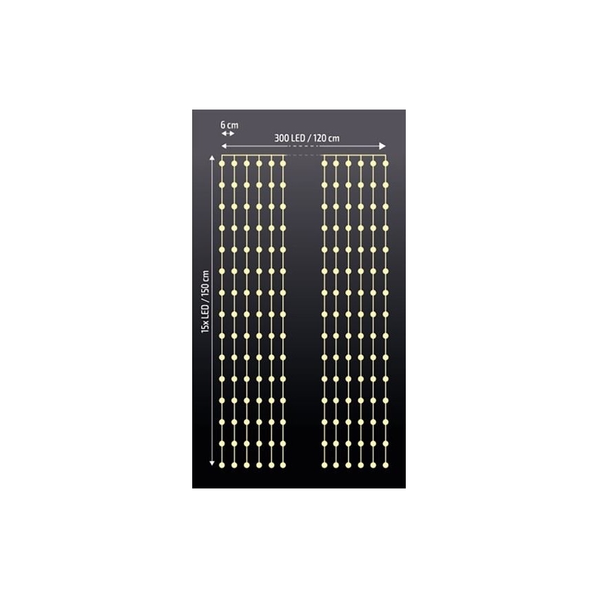 LED Christmas Curtain LED/3xAA