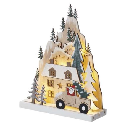 LED Christmas decoration 10xLED/2xAA beige