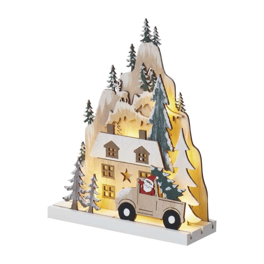 LED Christmas decoration 10xLED/2xAA beige