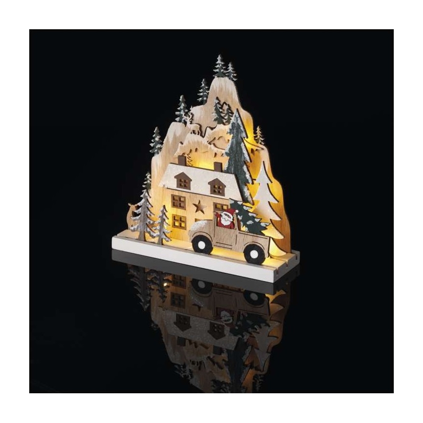 LED Christmas decoration 10xLED/2xAA beige