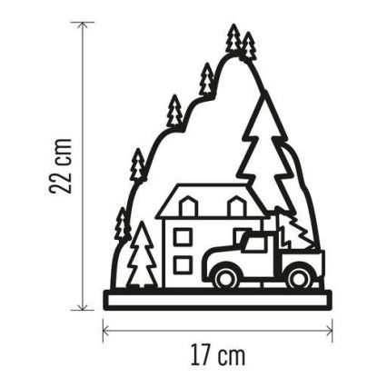 LED Christmas decoration 10xLED/2xAA beige