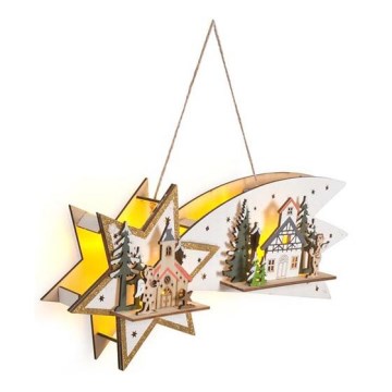 LED Christmas Decoration 10xLED/2xAA Comet