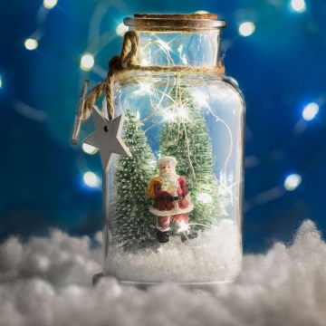 LED Christmas decoration 10xLED/2xAA Santa Claus