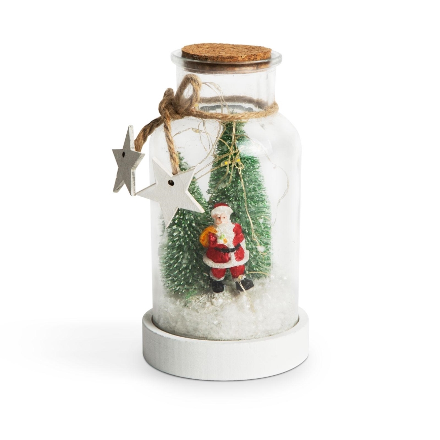 LED Christmas decoration 10xLED/2xAA Santa Claus